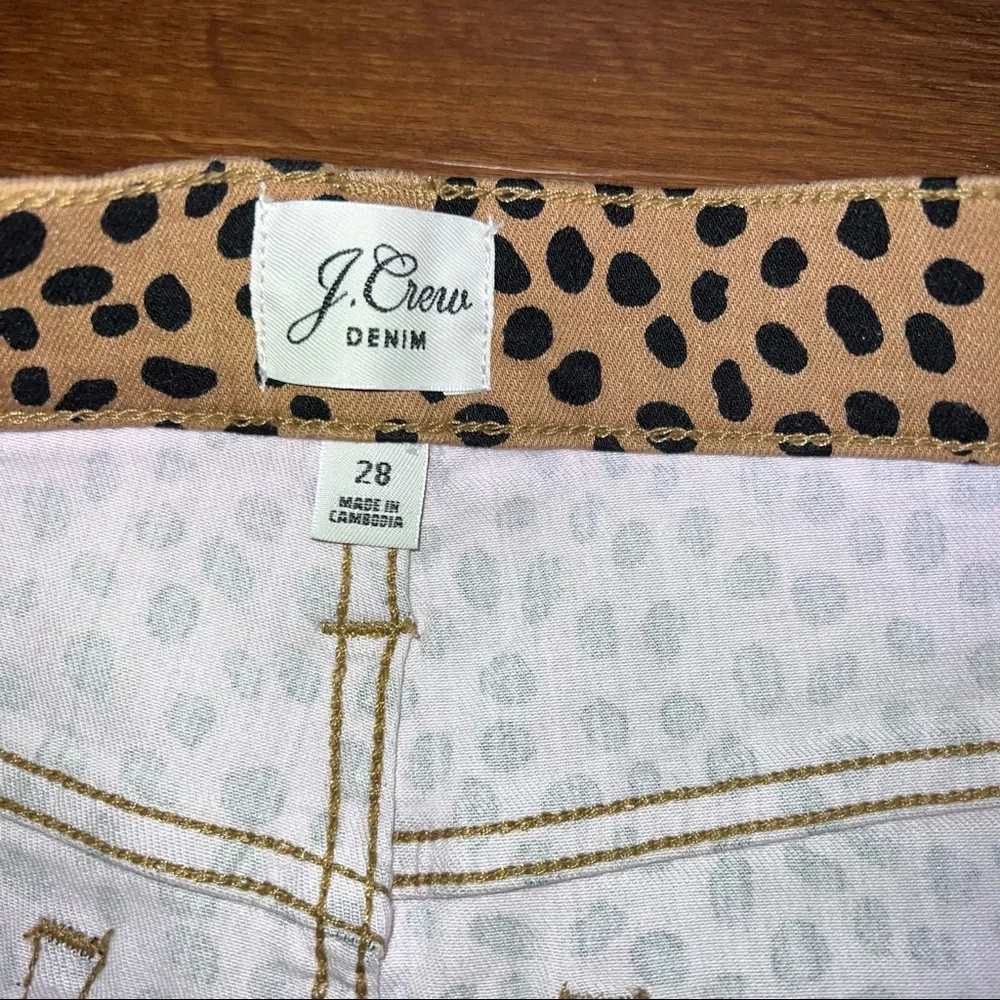 J Crew Leopard Toothpick Skinny Jeans Size 28